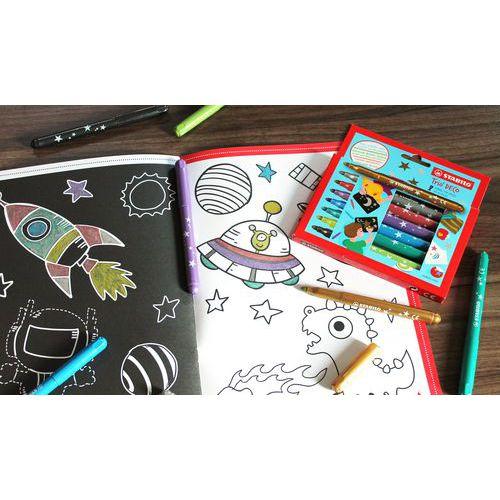 Illustration de : Feutres de coloriage trio deco métal - Stabilo