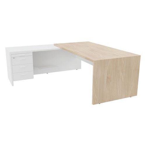 Illustration de : Bureau droit Allegra + retour sur caisson 3 tiroirs + tirette plumier