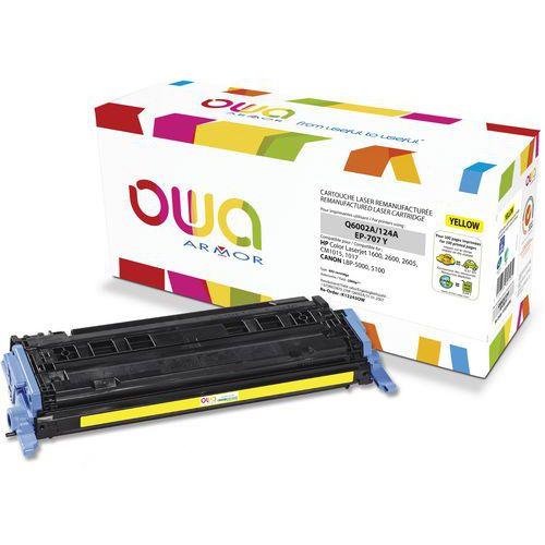 Toner remanufacturé HP Q6002A - CANON 707Y - OWA thumbnail image 1