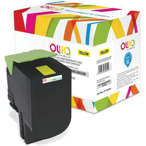 Illustration de : Toner remanufacturé LEXMARK 80C2HYE - 80C2HY0 - OWA