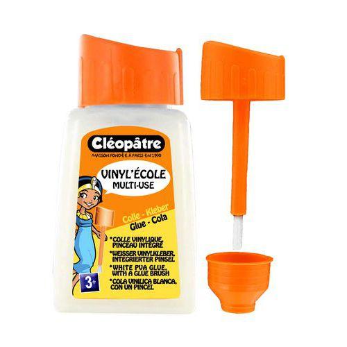 Illustration de : Flacon 80 ml colle vinylique avec bouchon pinceau - Cleopatre