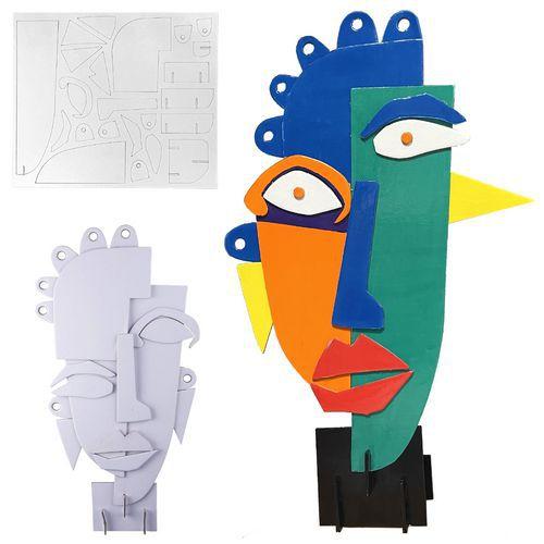 lot de 5 sculptures carton - visage destructuré thumbnail image 1