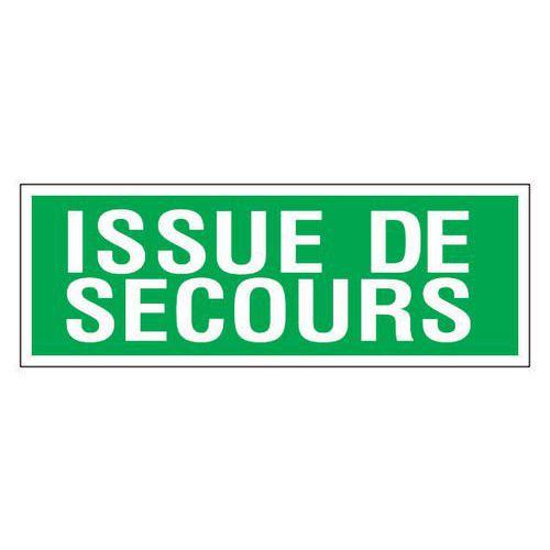 Panneau d'évacuation-secours - "Issue de secours" - Adhésif thumbnail image 1