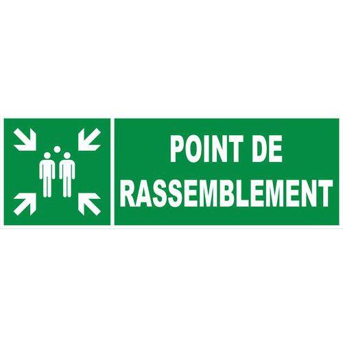 Illustration de : Panneau d'évacuation-secours - Point de rassemblement - Rigide