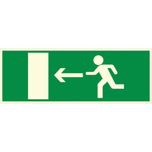 Illustration de : Panneau photoluminescent - Sortie de secours à gauche - Rigide