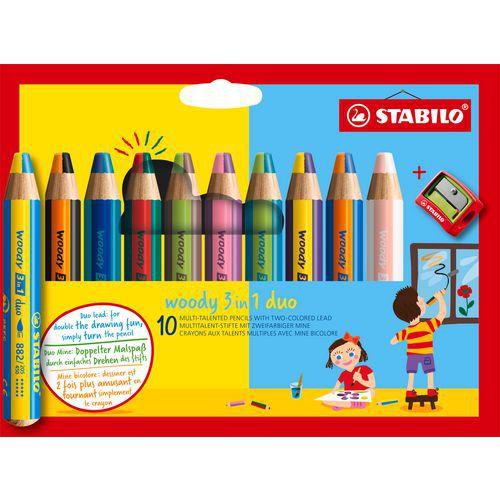 Etui de 10 crayons multi-talents woody 3 in 1 duo - Stabilo fullname image