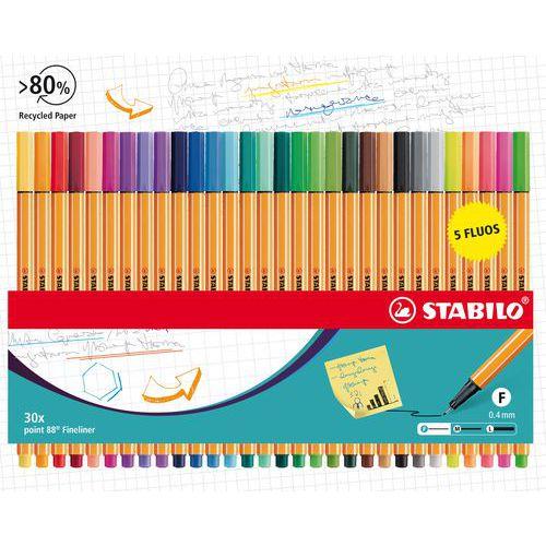 Etui de 30 stylos feutres point 88 dont 5 fluo - Stabilo fullname image