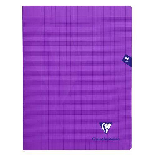 Mimesys cahier piqué polypro 24x32cm 96p séyès Violet - Lot de 10 thumbnail image 1