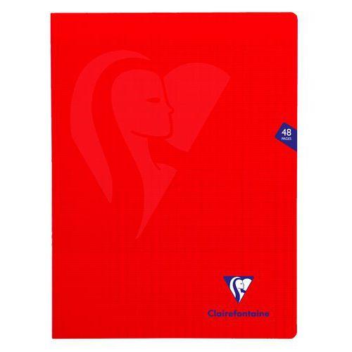 Mimesys cahier piqué polypro 24x32cm 48p séyès Rouge - Lot de 10 thumbnail image 1