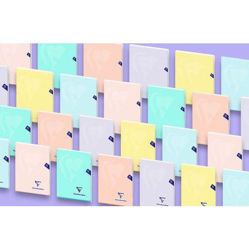 Illustration de : Cahier pastel 24x32cm 96 pages séyès coloris assortis - Clairefontaine