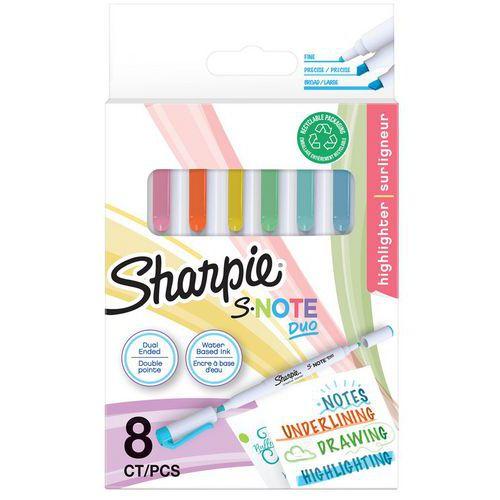 Marqueur créatif SNOTE duo pointe biseauté et fine assortie thumbnail image 1
