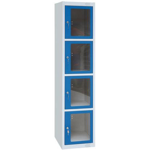 Vestiaire porte transparente 4 cases - P 500 mm - A monter - Manutan Expert thumbnail image 1
