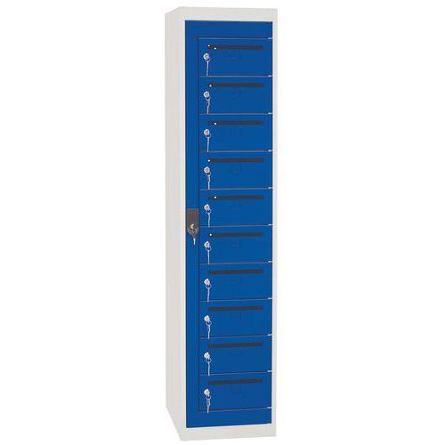Armoire à courrier 10 cases Serrure à clé Bleu thumbnail image 1