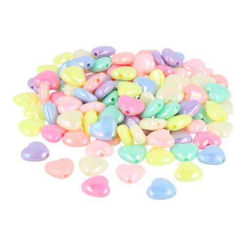 Illustration de : Perles plastique coeur opaque pastel x 350 - Innspiro