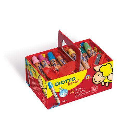 Illustration de : Schoolpack 36 crayons bébé mine géante 7 mm - Giotto