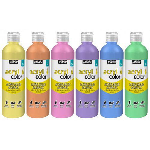 Illustration de : Set 6x500 ml Acryl'color pastel - Pébéo