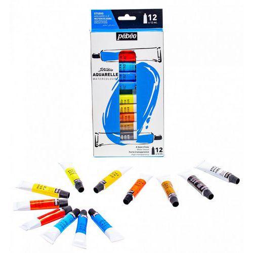 Illustration de : Set Aquarelle Studio tubes 12 x 12 ml - Pébéo