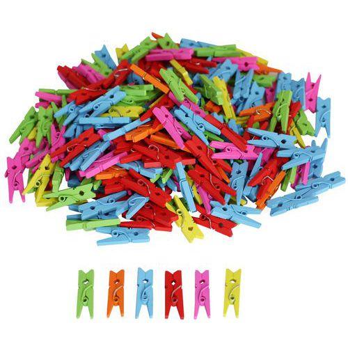 450 mini pinces à linge 2,5cm - couleurs assorties thumbnail image 1