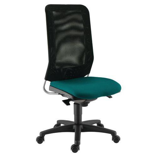 Chaise de bureau Diaz contact synchrone piètement noir assise coloris vert thumbnail image 1