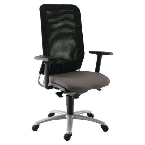 Fauteuil de bureau Diaz contact synchrone piètement alu assise coloris gris thumbnail image 1
