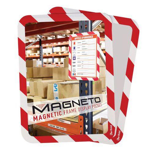 Lot de 2 cadre magneto securite magnetique A4 rouge/blanc thumbnail image 1