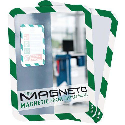 Lot de 2 cadre magneto securite magnetique A4 vert/blanc thumbnail image 1