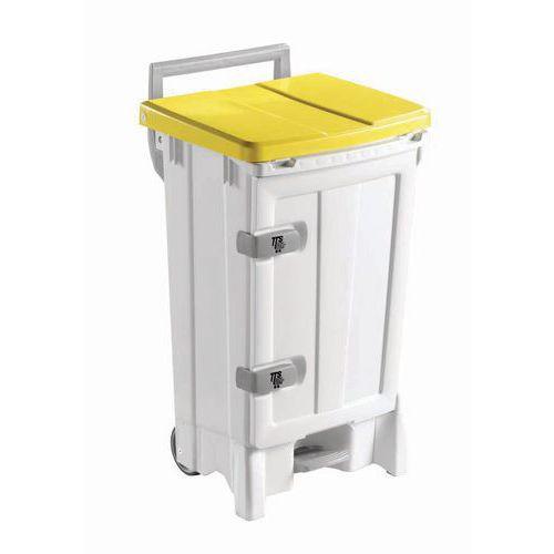Poubelles agroalimentaire à ouverture centrale - 90 L Jaune thumbnail image 1