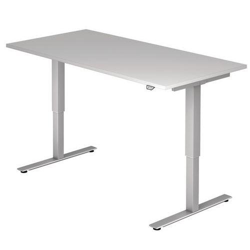 Bureau droit hauteur réglable électrique Evol 160 x 80 cm Plateau Gris thumbnail image 1