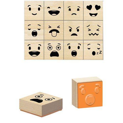 1 set de tampons bois émotions dimensions 33x33 mm thumbnail image 1