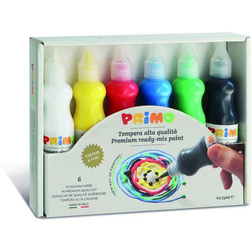 Illustration de : Set 6 bouteilles 75ml prêt à peindre - Primo