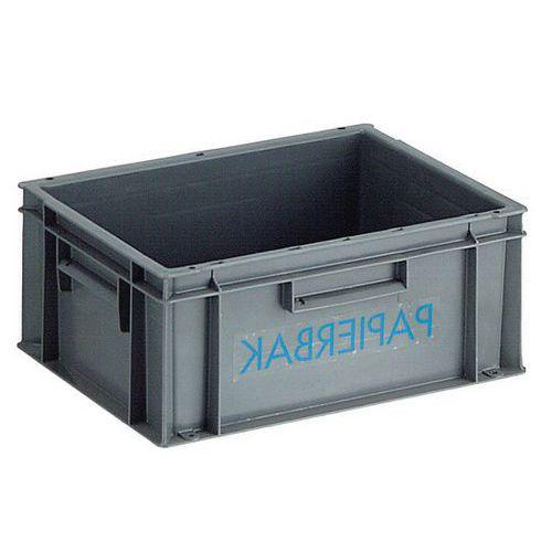 Bac à papier tri sélectif - 18 L Polyéthylène Gris thumbnail image 1