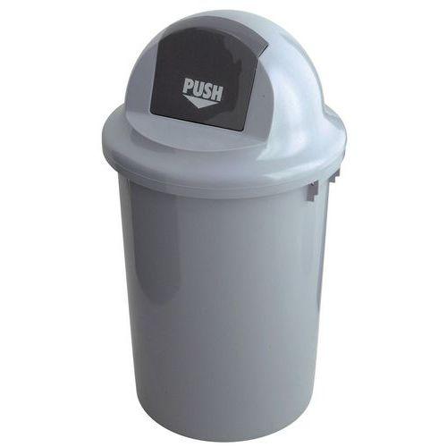 Illustration de : Conteneur en plastique avec couvercle volet abattant - 60 L