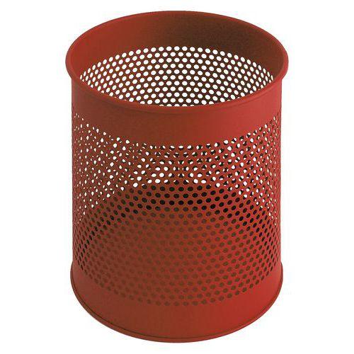 Corbeille métal perforé 15L, Coloris : Rouge thumbnail image 1