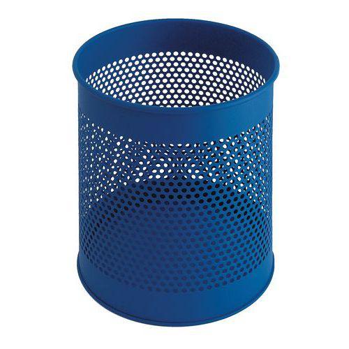 Corbeille métal perforé 15L, Coloris : Bleu thumbnail image 1
