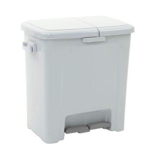 Poubelle à pédale double Dustbin 45L Plastique Gris thumbnail image 1