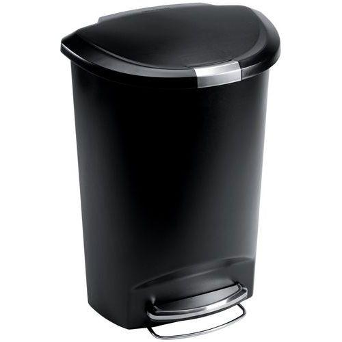 Poubelle à pédale en plastique demi-lune - 50 L thumbnail image 1