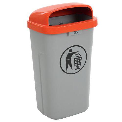 Illustration de : Poubelle plastique d'extérieur ininflammable 50L - Vepabins
