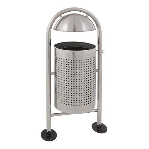 Poubelle ronde d'extérieur avec protection pour la pluie 27L thumbnail image 1