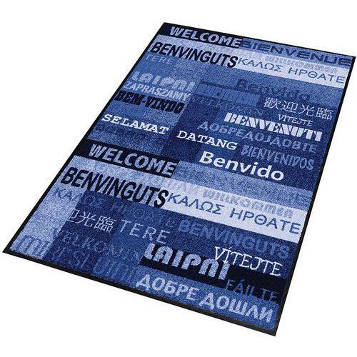 Tapis d'entrée décoratif zone de trafic peu intense New Welcome bleu - Notrax thumbnail image 1