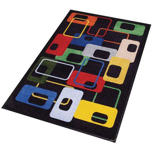 Illustration de : Tapis d'entrée décoratif zone de trafic peu intense Modern 70'S - Notrax