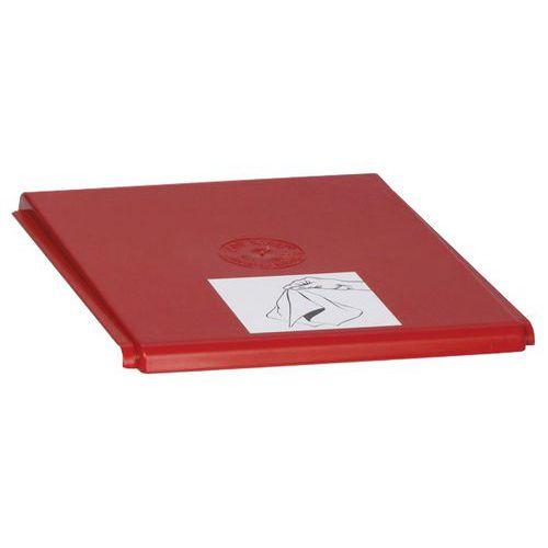 Couvercle plastique rouge pour station de tri 60L thumbnail image 1