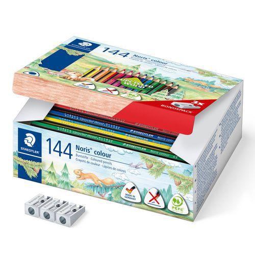 Illustration de : Classpack 144 crayons noris triangulaires section de 8 mm - Staedtler