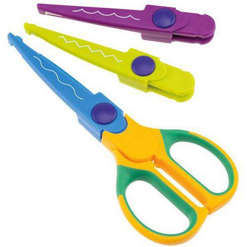 Illustration de : Ciseaux à cranter 3 en 1 interchangeables