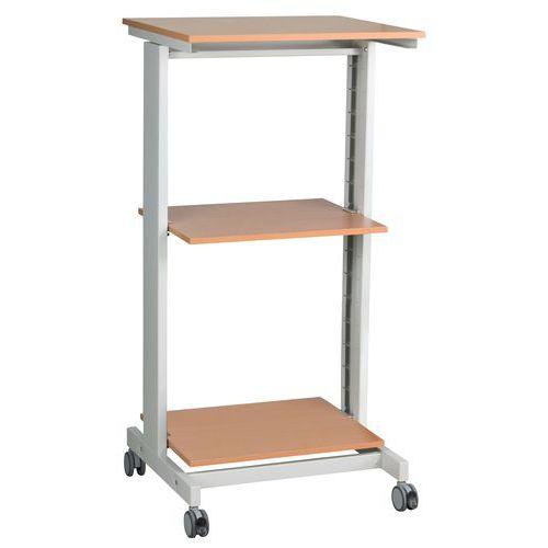 Poste informatique Twinco 6830 plateau Hêtre structure Gris clair thumbnail image 1
