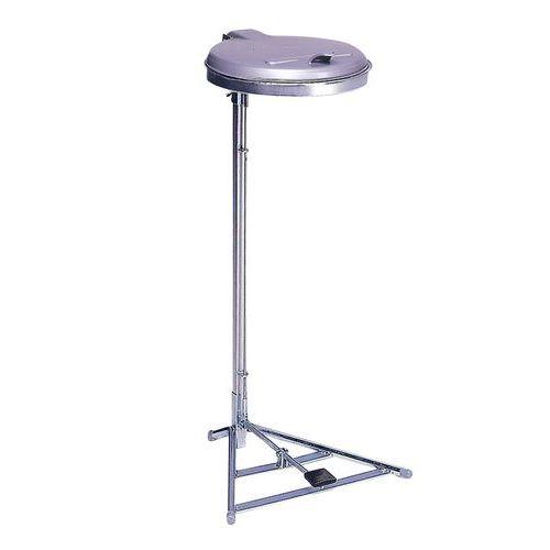 Support fixe pour sac-poubelle 120 L avec pédale, Couvercle coloris : Gris thumbnail image 1