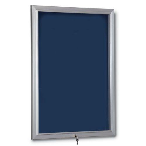 Illustration de : Vitrine d'intérieur et extérieur Blue - Fond aluminium - Porte en plexiglass
