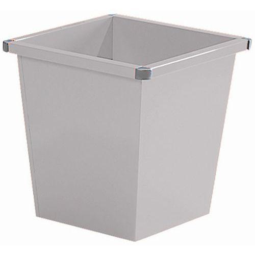 Corbeille de bureau carrée métal grise 27 L thumbnail image 1