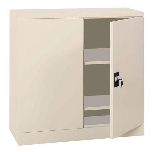 Armoire métal portes battantes Hauteur 100 coloris Beige 2 tablettes thumbnail image 1