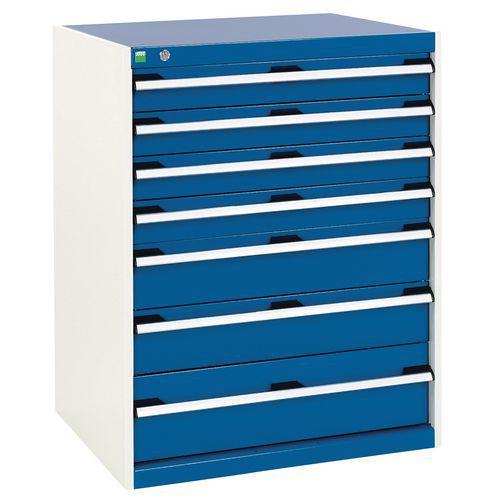 Armoire d'atelier à tiroirs Bott SL86 Ht 100 cm 7 tiroirs Gris/Bleu thumbnail image 1