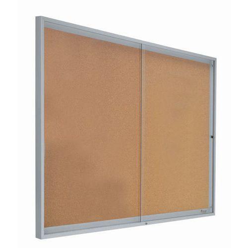 Vitrine intérieur avec portes coulissantes Liège H 68 cm x L 116 cm Gris thumbnail image 1